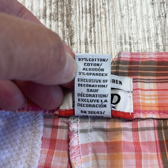 Izod Perform X Stretch Pink Plaid Bermuda Shorts Size 10 - Picture 5 of 7